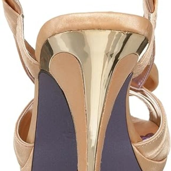 Luichiny Gettin Hitched Sandal Champagne Satin 7 7.5 8 8.5 - Picture 4 of 9